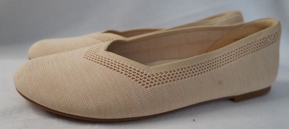 VIVAIA Tila Wide Toe Box Knit Flats Yellow Apricot Women Size 11.5 EU 43 NWOB